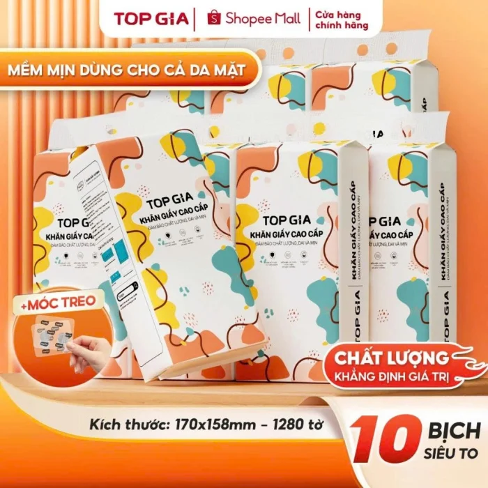 vật dụng cá nhân tiện ích 2026 - [LOẠI TO ĐẶC BIỆT] Thùng 10 bịch khăn giấy rút - #2