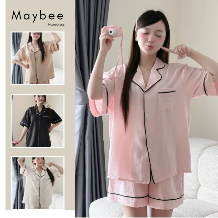 MB-SET-021 Set đồ ngủ ngắn tay trơn dáng rộng Maybee Homedress top 3 sản phẩm đáng mua 2026 - MB-SET-021 Set đồ ngủ ngắn tay trơn dáng rộng Maybee - #1