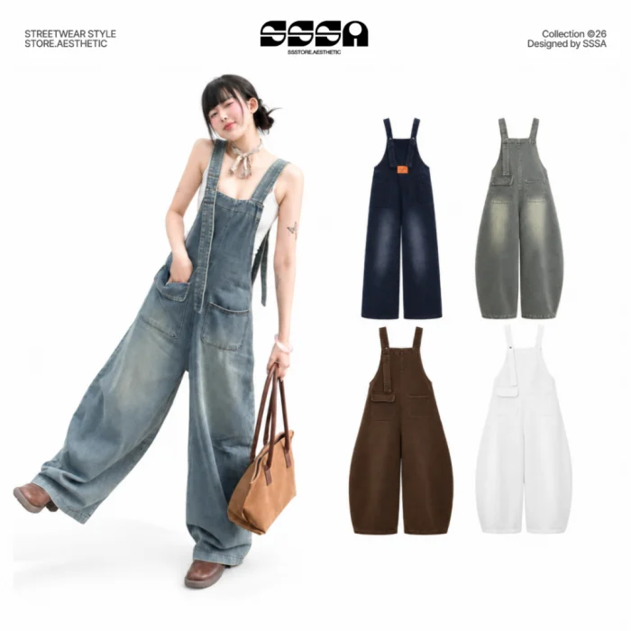 Quần Yếm Jean Nữ Ống Rộng SSSTORE.Aesthetic có thật sự đáng cân nhắc?